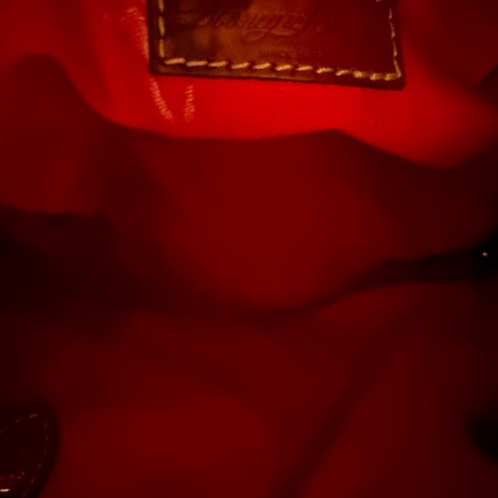 Dooney & Bourke Hot Pink Pebble Leather Tote with Brown Trim - Picture 10 of 15